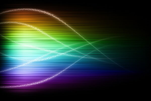 Abstract rainbow on a black background