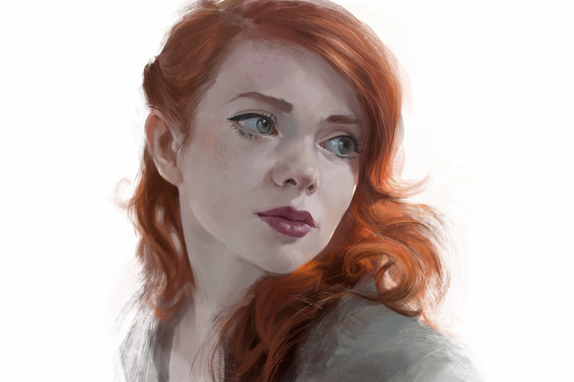 to draw a girl red hair view