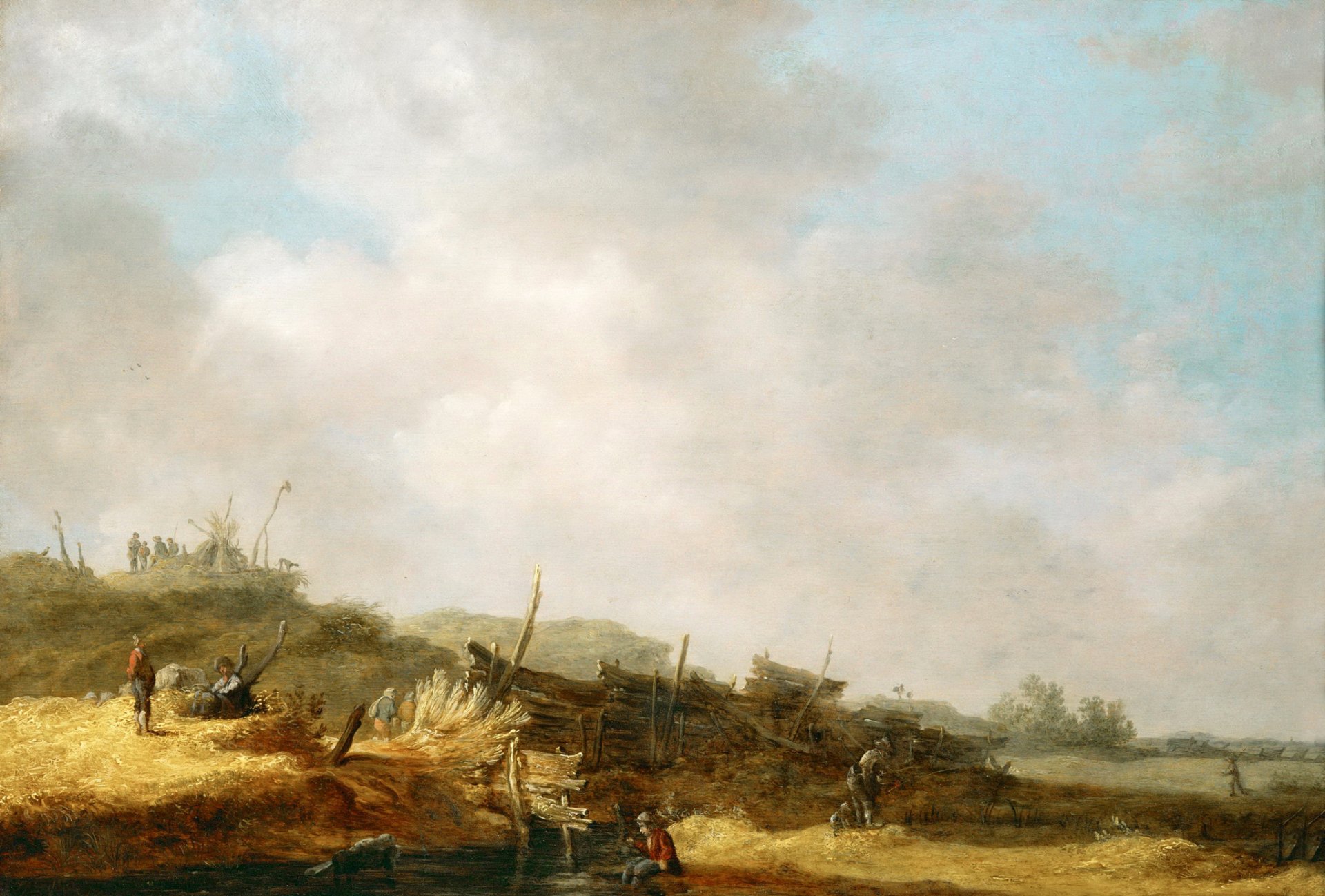 jan van goyen paesaggio con dune pittura paesaggio persone colline ruscello