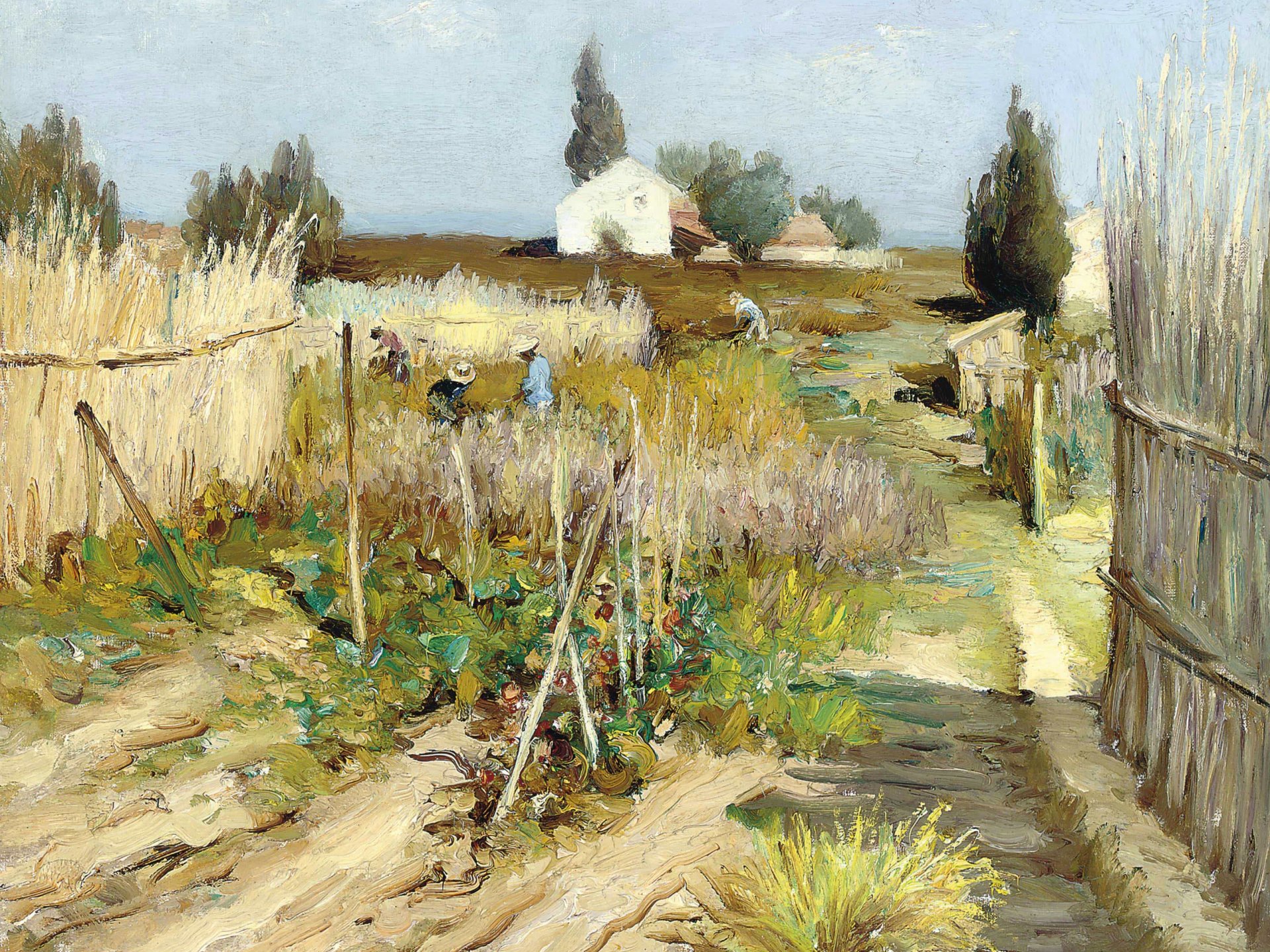 marcel dif huerto en provenza pintura paisaje cerca casa personas