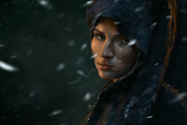 Art game of Thrones ragazza in un mantello