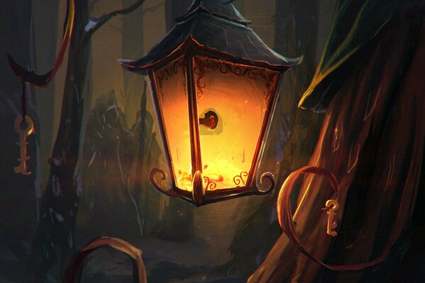 Romantic medieval lantern picture