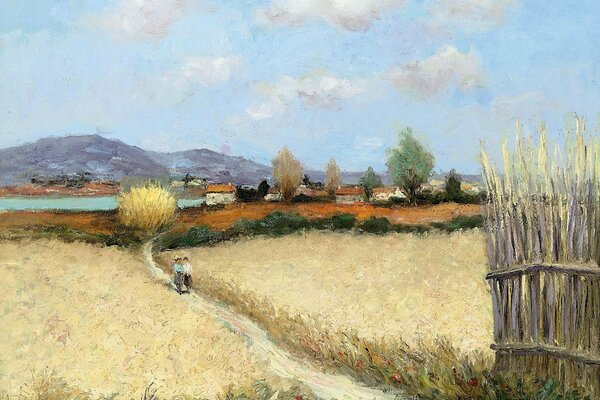 Die Landschaft von Marcel Dief. Flussufer in der Provence