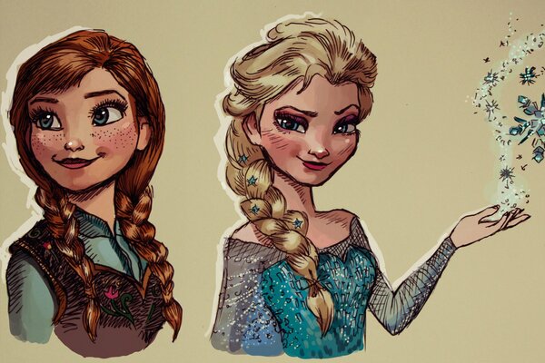 Anna y Elsa de la película Frozen 