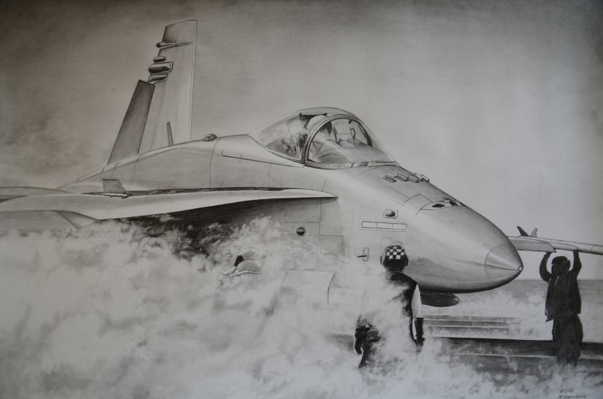 fa-18 calabrone disegno matita