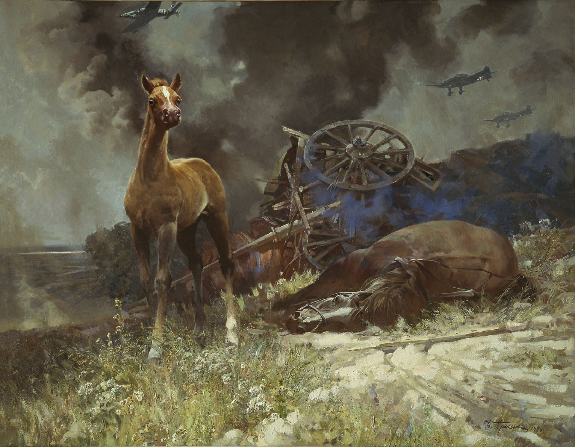 war picture n.prisekin hard times broken wagon