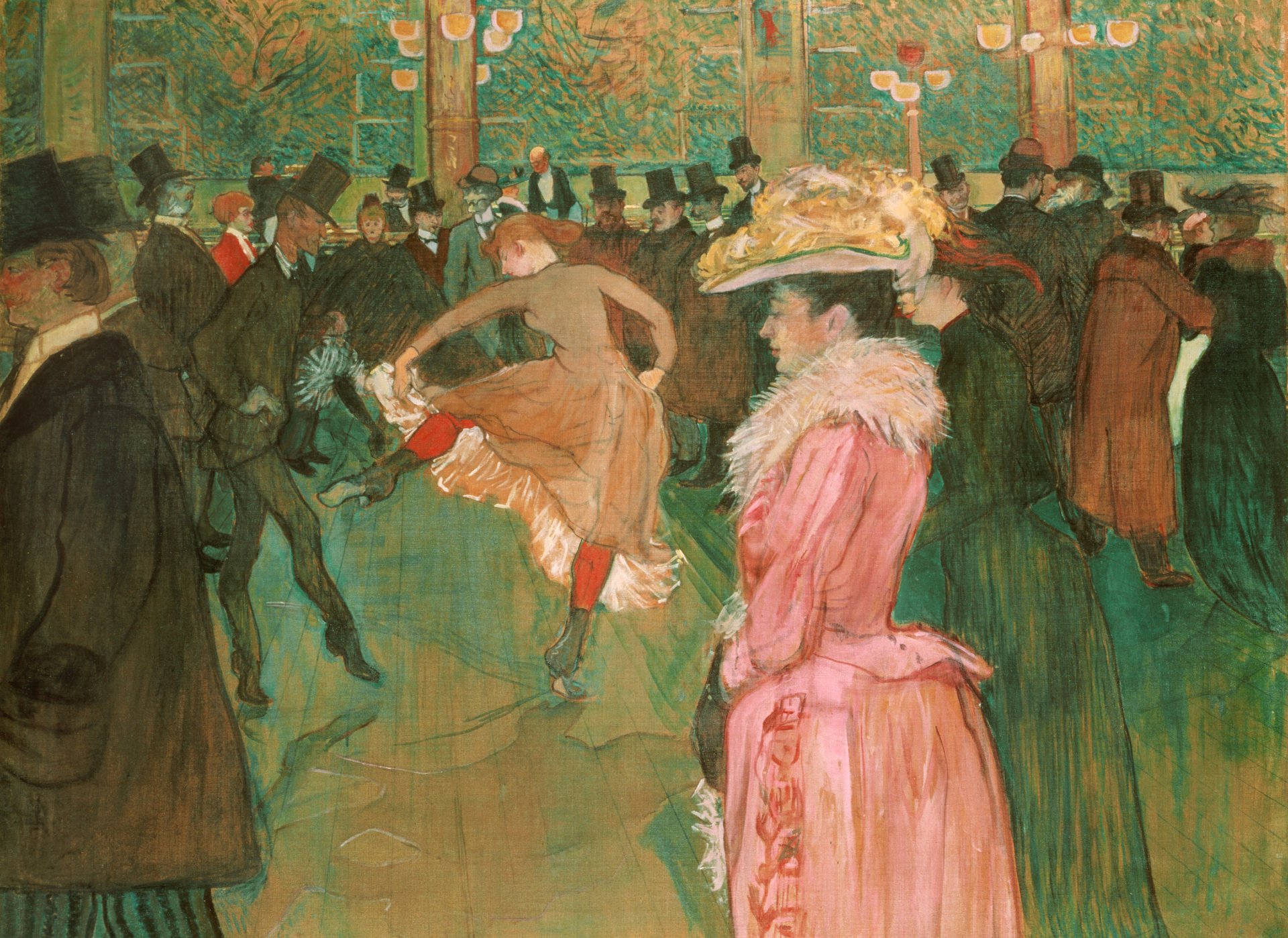 henri de toulouse-lautrec dance at the moulin rouge pattern genre cabaret people