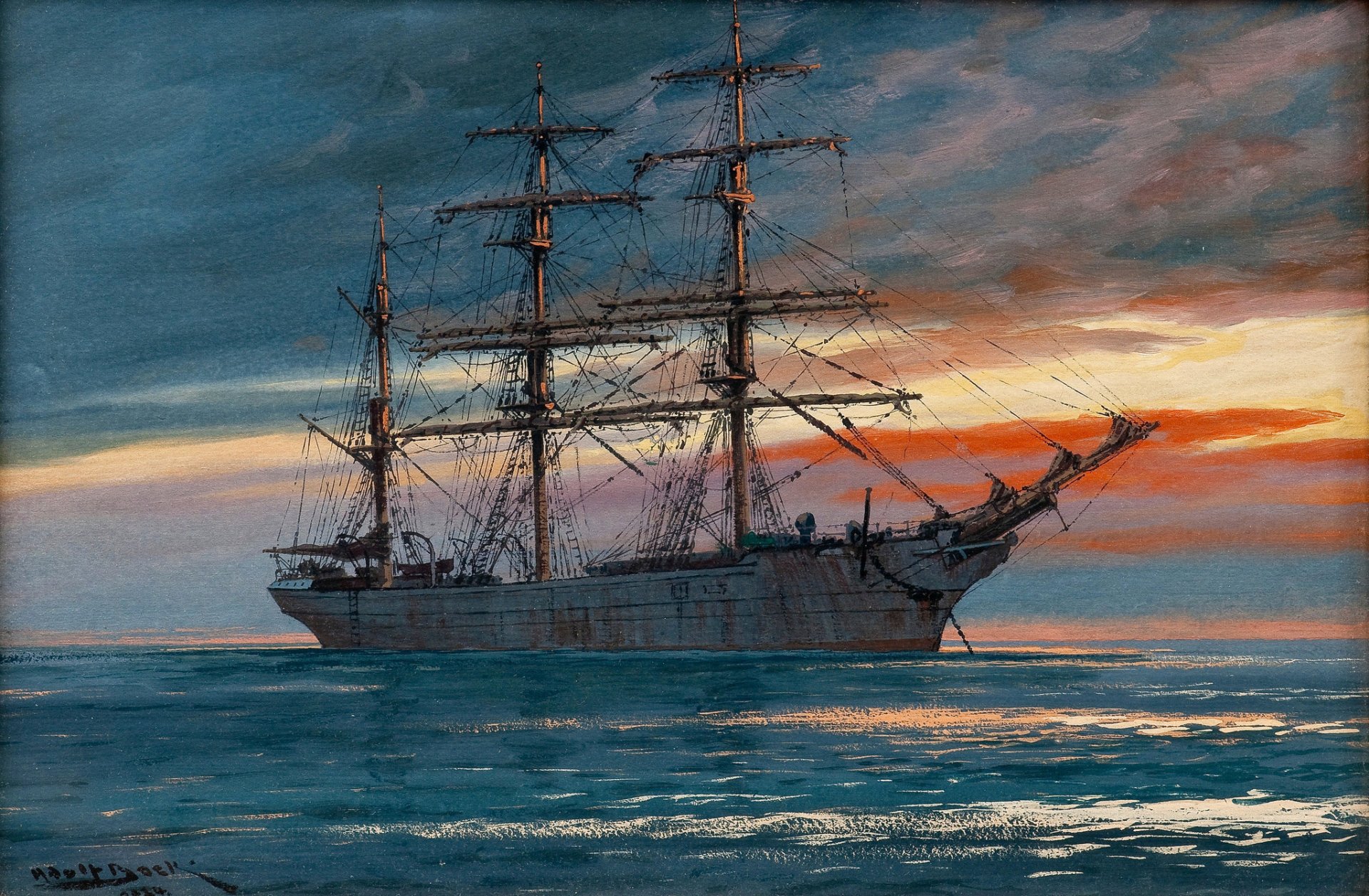 adolphe côté mer navire voilier ciel