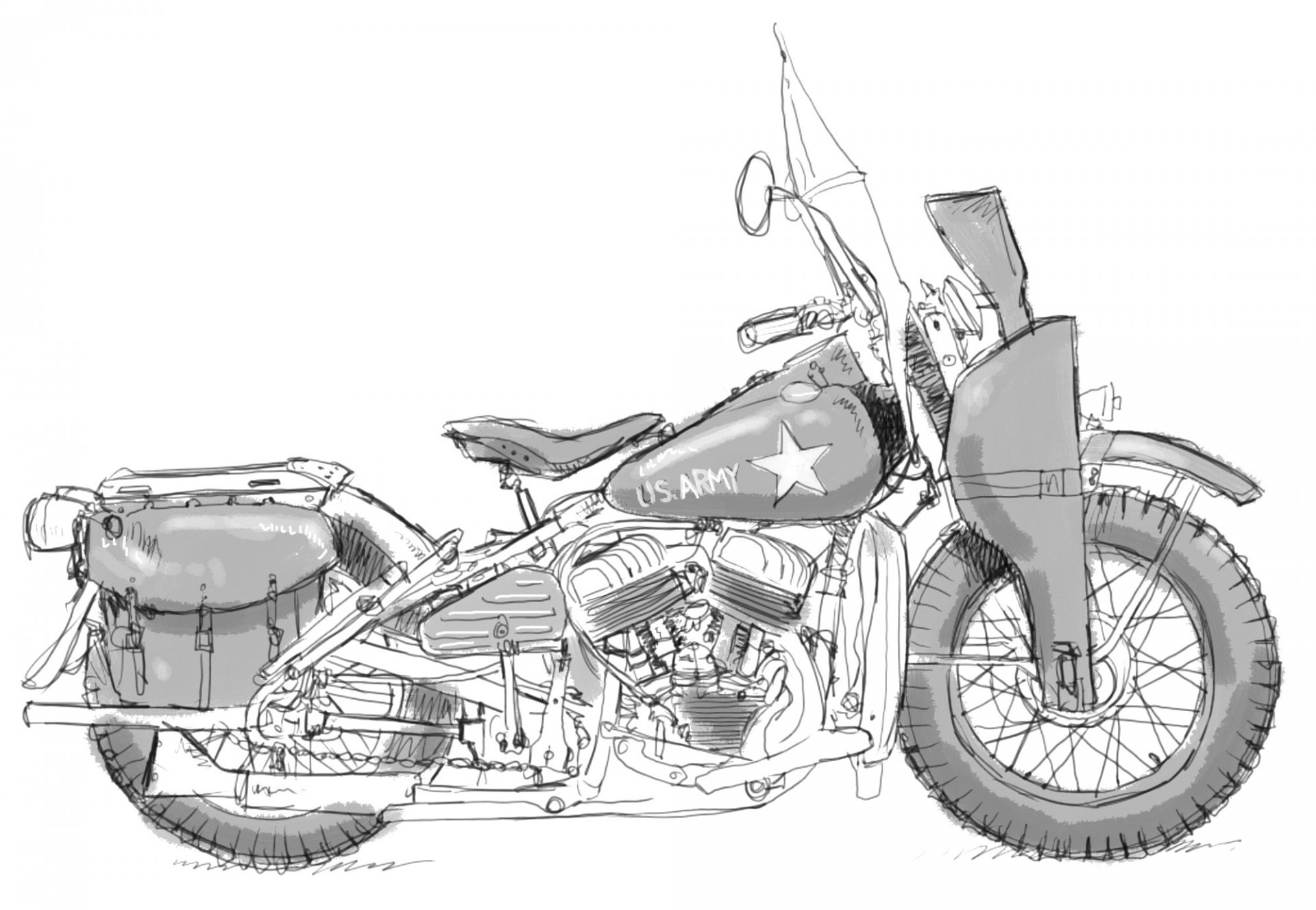 harley-davidson wla militar motocicleta tiempos segunda mundial guerra