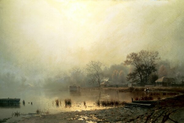 Picturesque fog in a painting by Kamenev