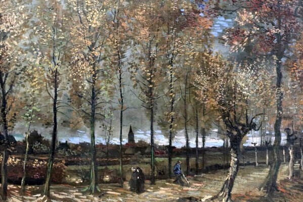 Otoño álamo pintura de van Gogh