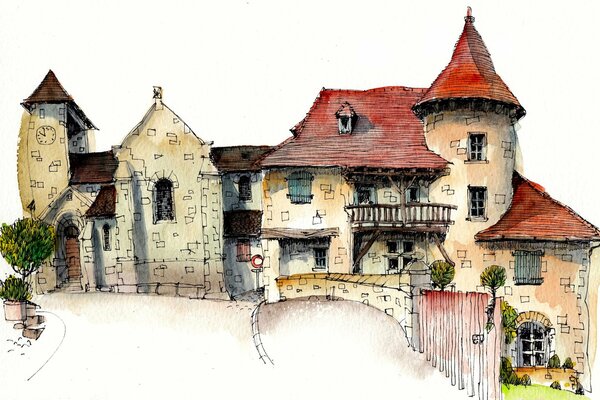 A piece of France in a colorful drawing
