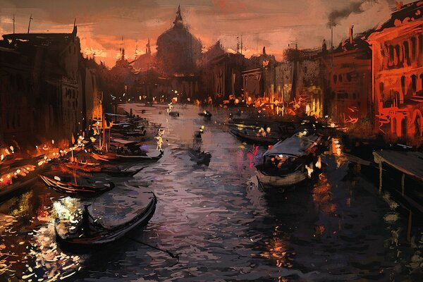 An incredible evening in a painting in Venice