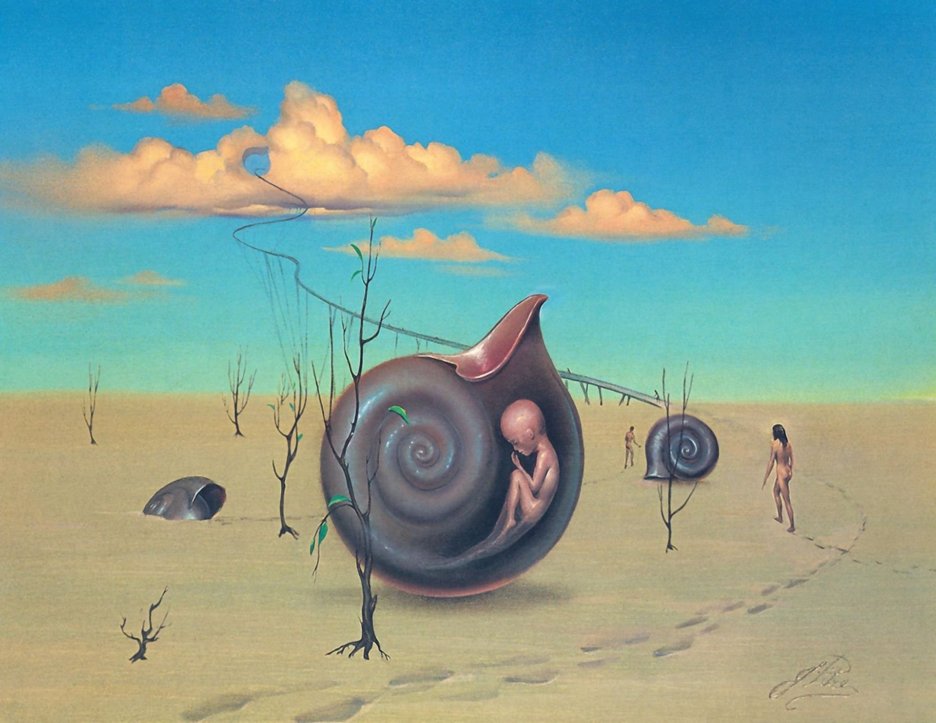 surrealismo john pitre concha niño gente