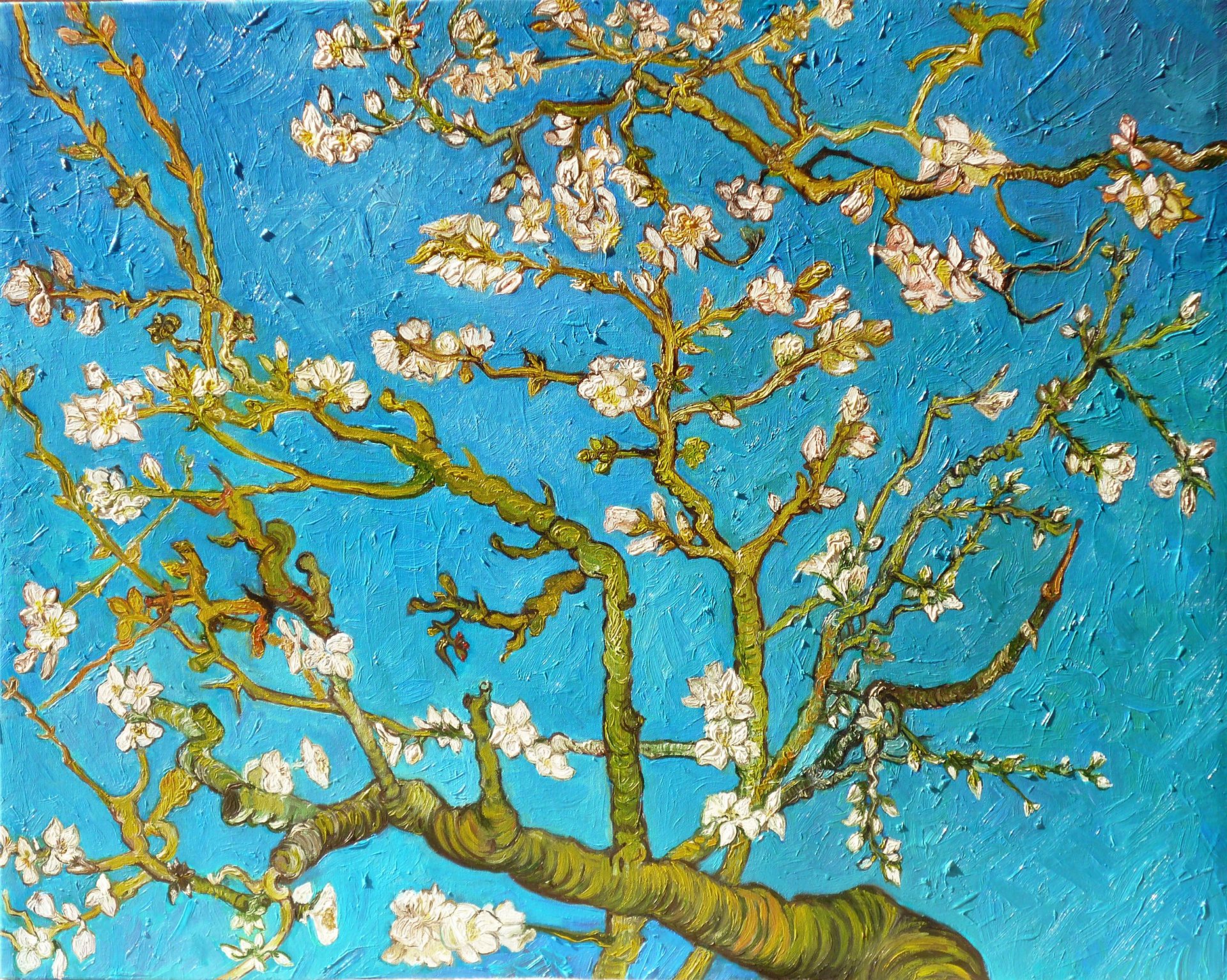 almond tree vincent van gogh arte blu pittura rami mandorlo pittura