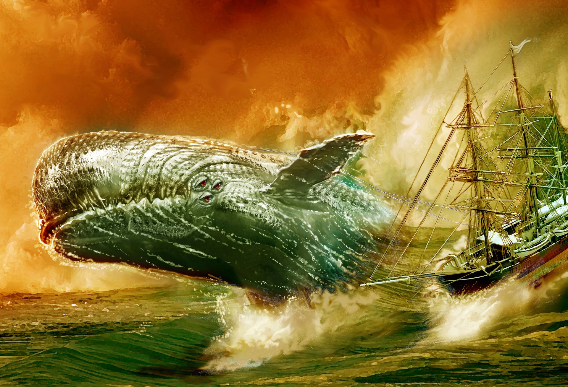 moby dick ballena blanca arte ballena mar barco