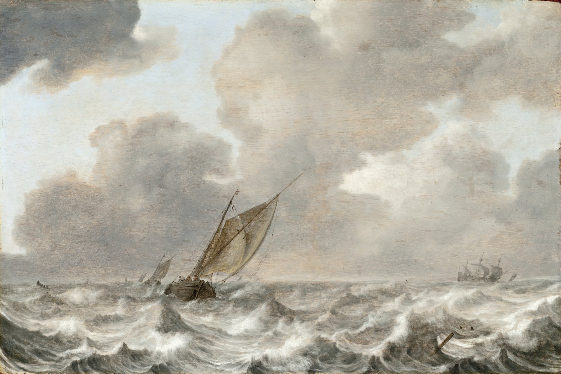 ian porcellis stürmisches meer wellen sturm wolken himmel schiff boot bild