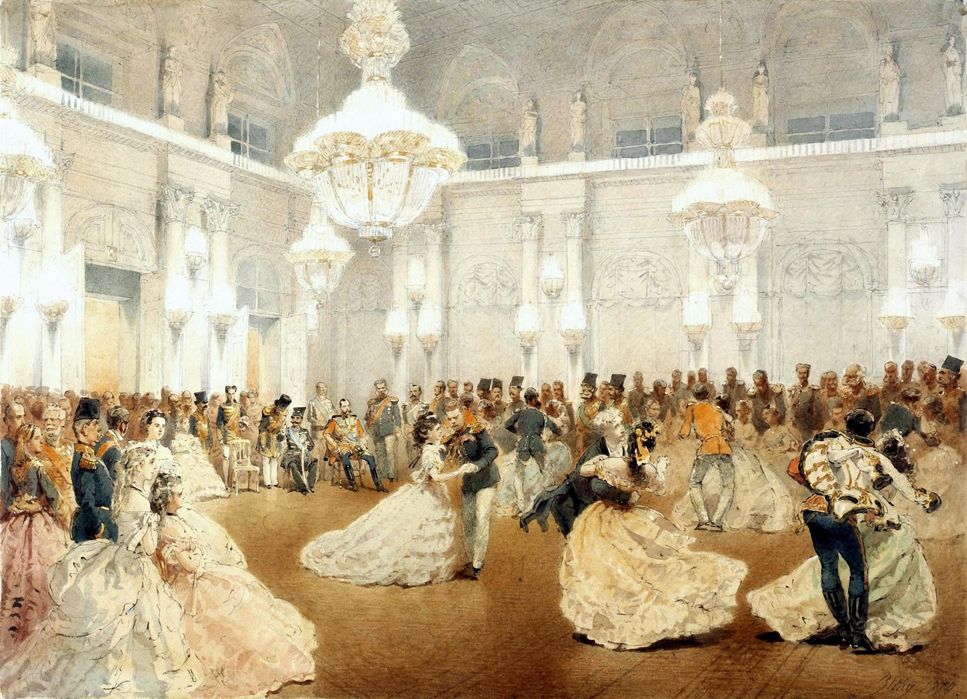 pittura incoronazione palla persone mikhail zichy