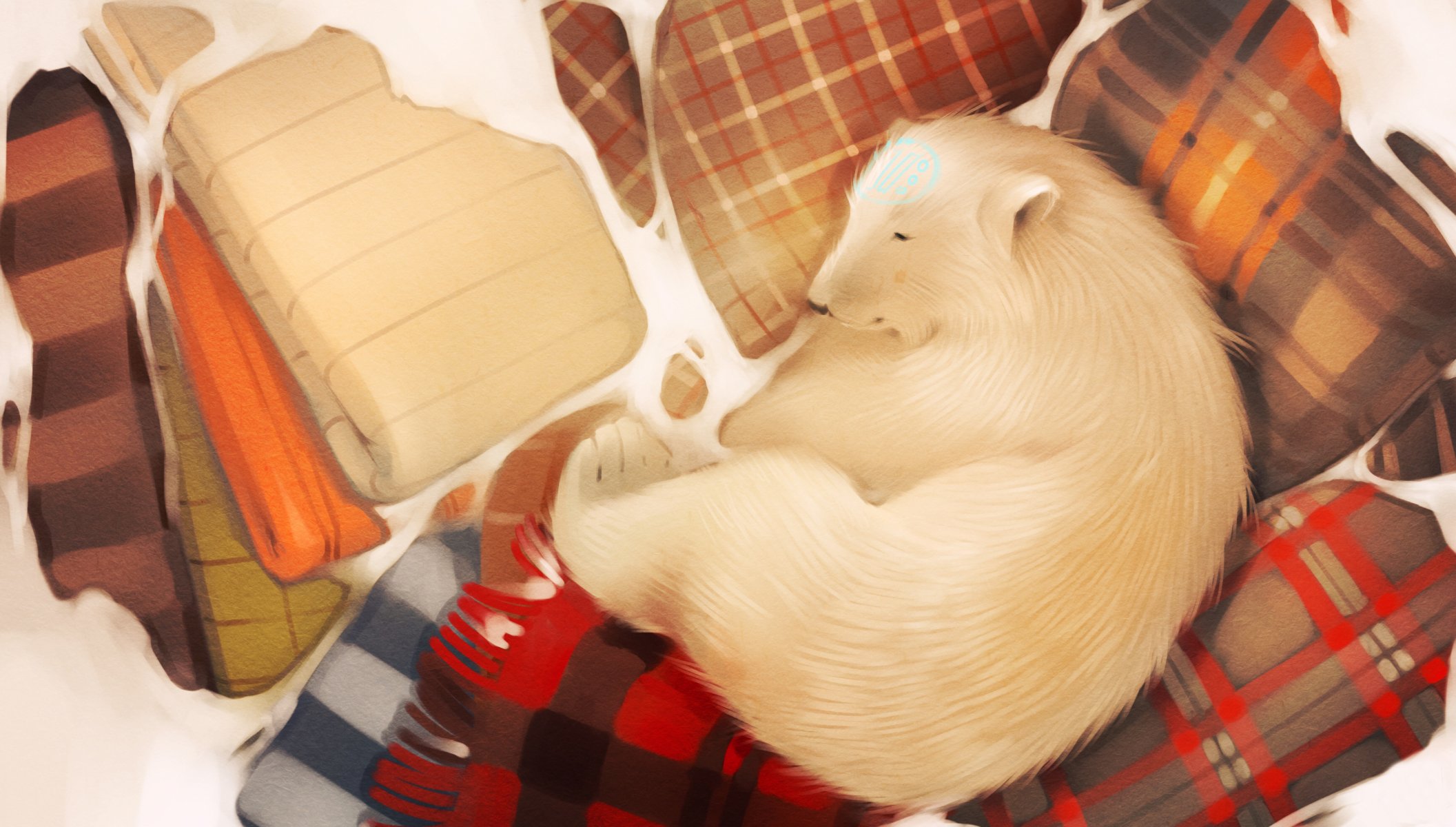 bear blanket polar bear sleep sleeping art