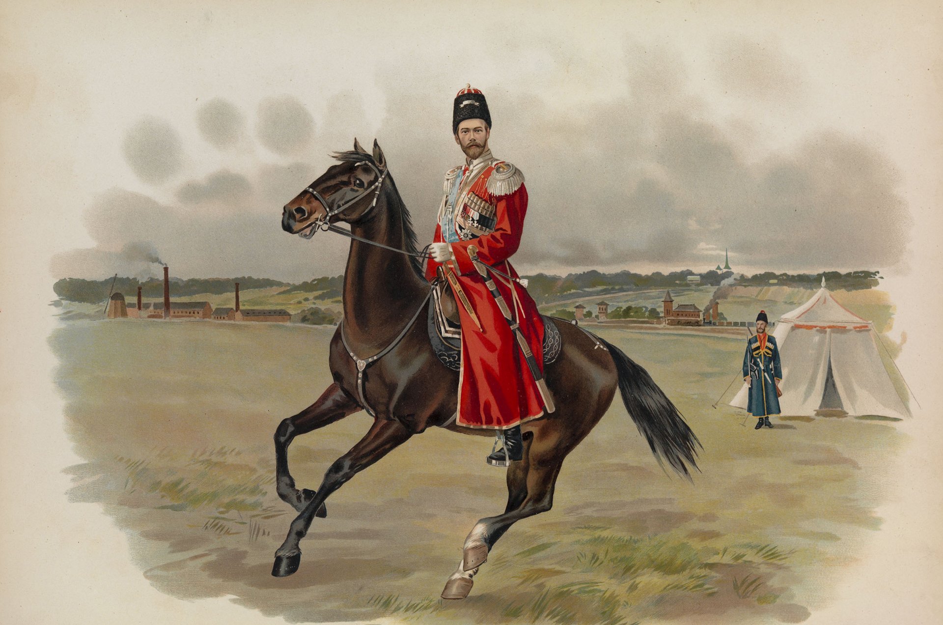 nicholas ii russian emperor horse cossack uniform pattern