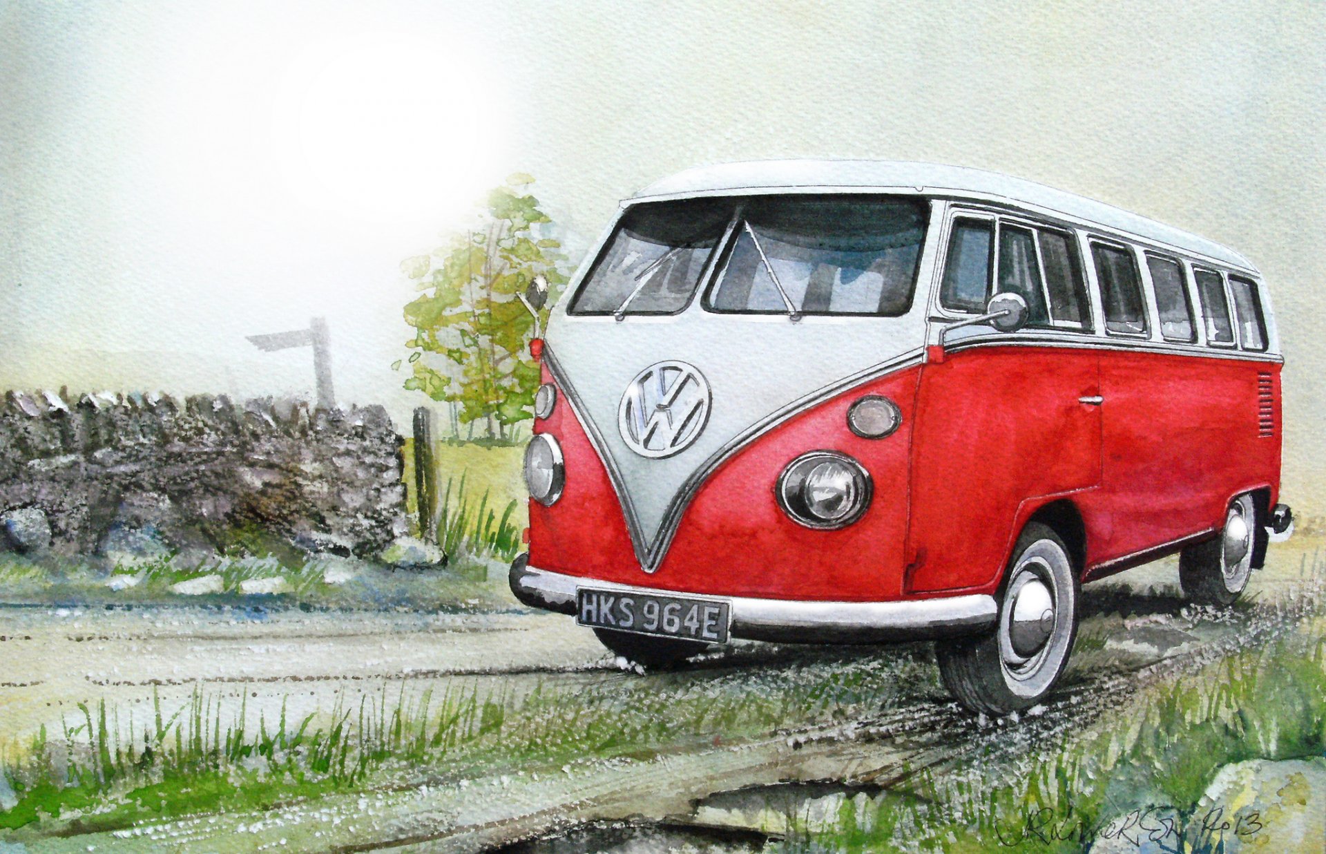 volkswagen volkswagen transporter 2 tipi di auto auto minibus pittura disegno