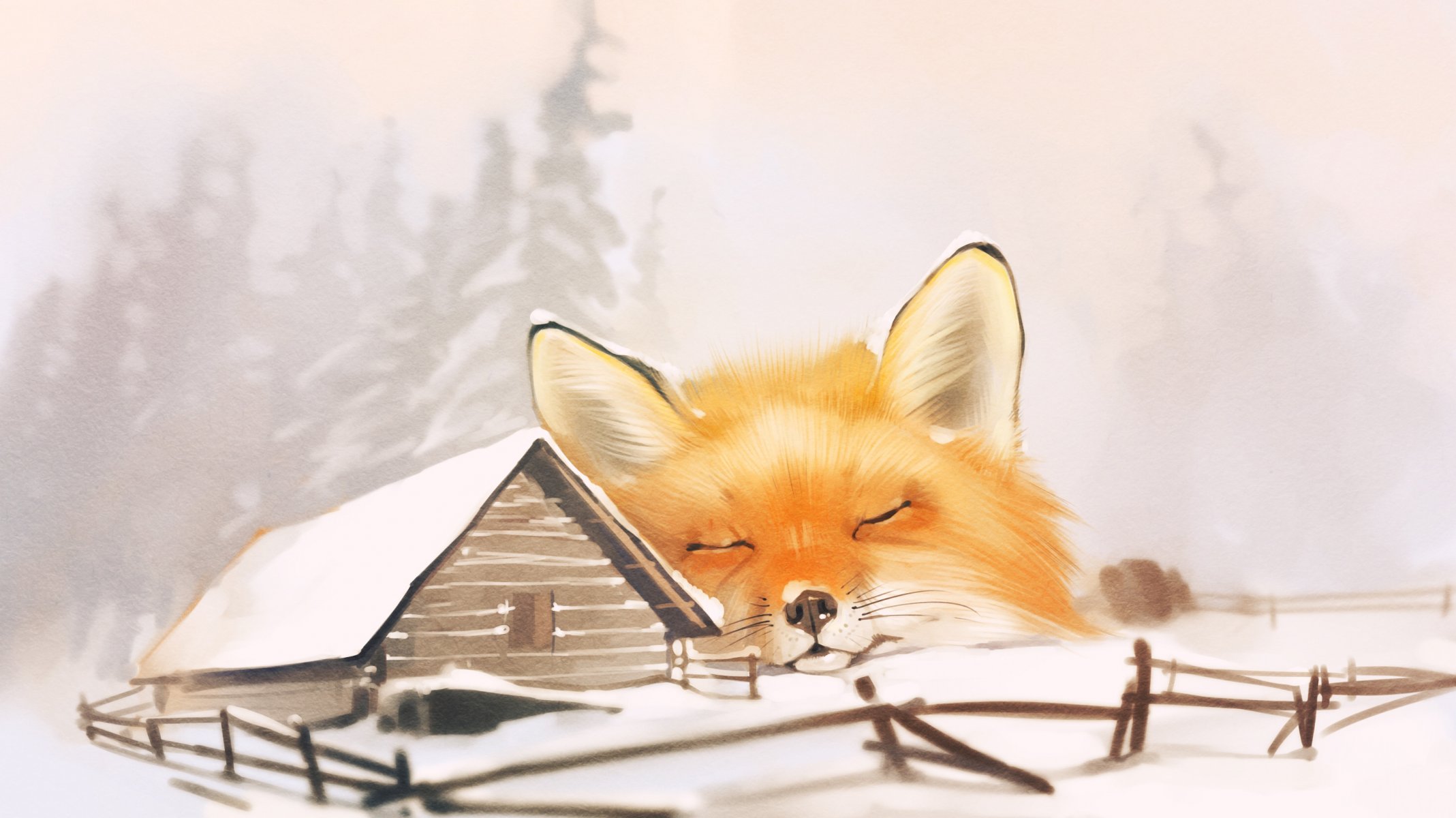 hiver renard maison