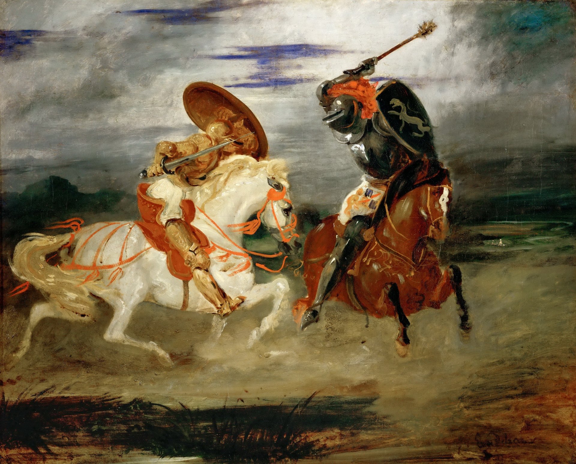 ritterkampf delacroix eugène französischer maler gemälde öl auf leinwand louvre paris