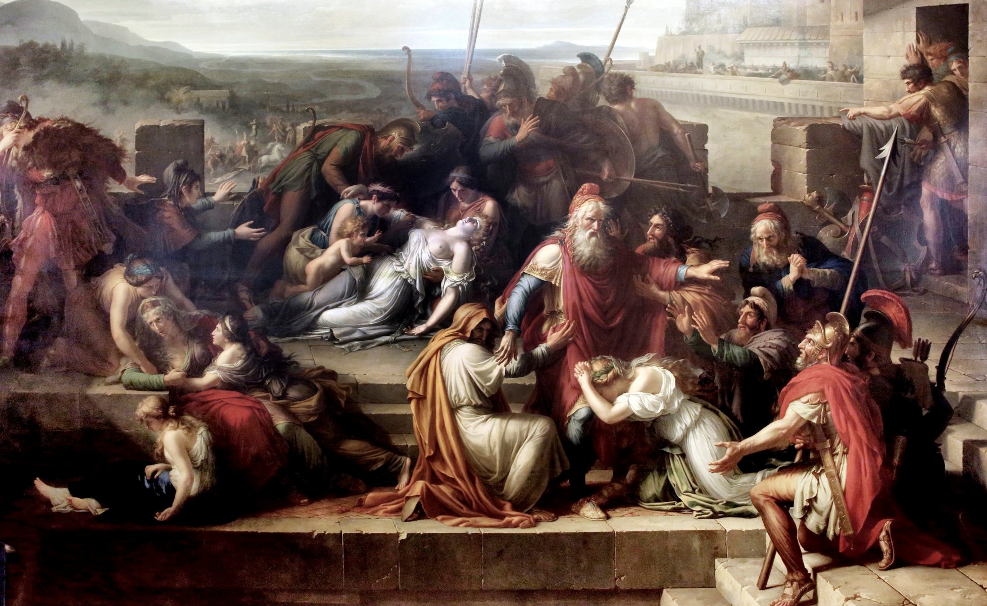 etienne barthelemy garnier the consternation of the family of priam battle of achilles and hector