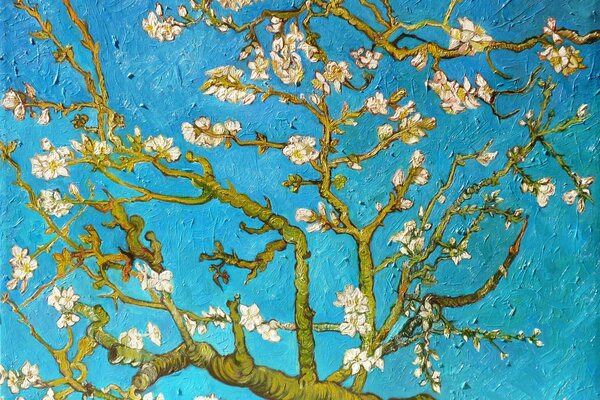 Миндальное дерево, живопись Винсента Ван Гога