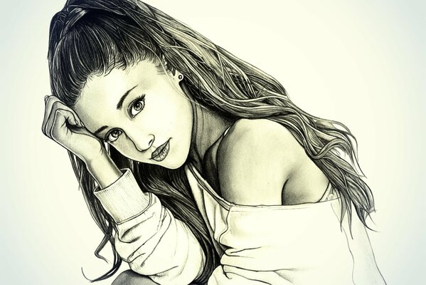 Pencil drawing by Ariana Grande