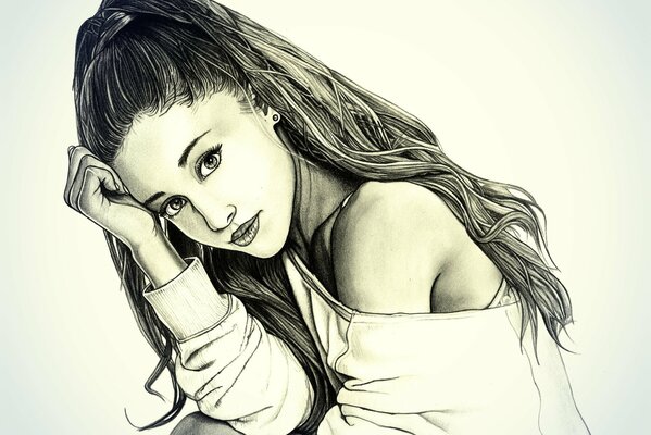 Dessin au crayon d Ariana grande