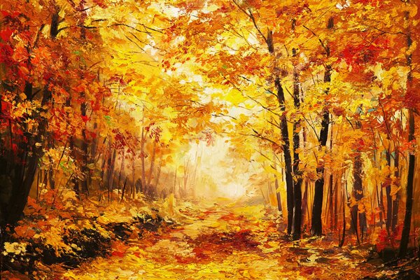 Goldener Herbst im Wald