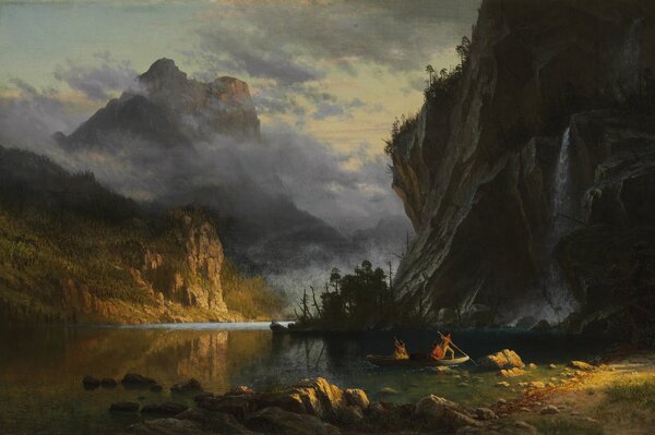 A painting by Albert Bierstad, a famous American landscape painter of the 19th century