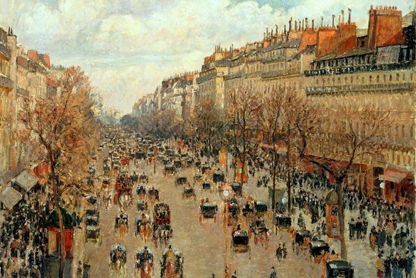 Der Boulevard in Paris ist immer sehr überfüllt