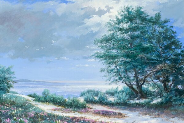 Beautiful landscape by the artist s brush