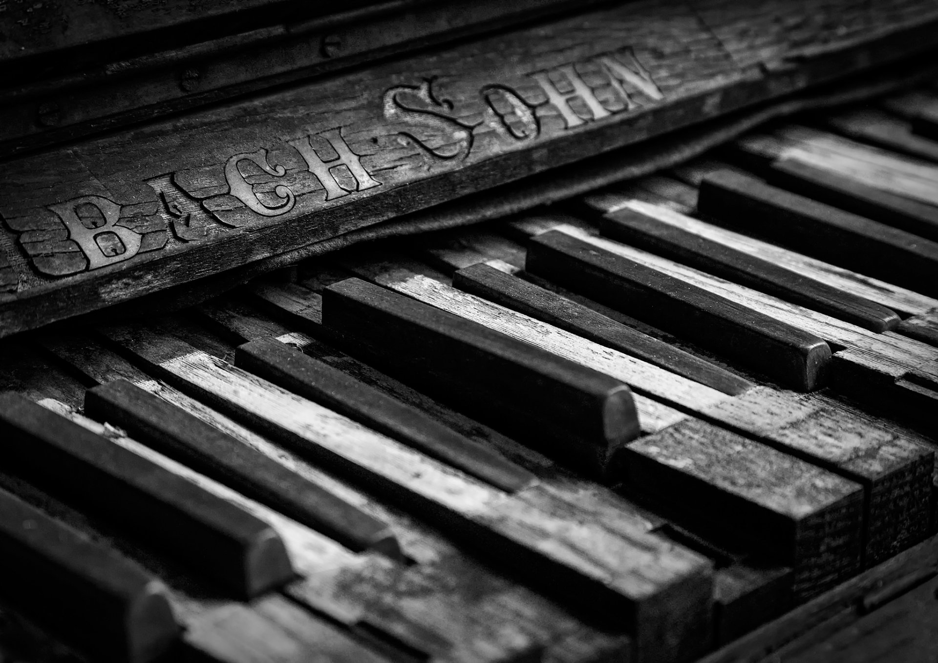 broken old piano key