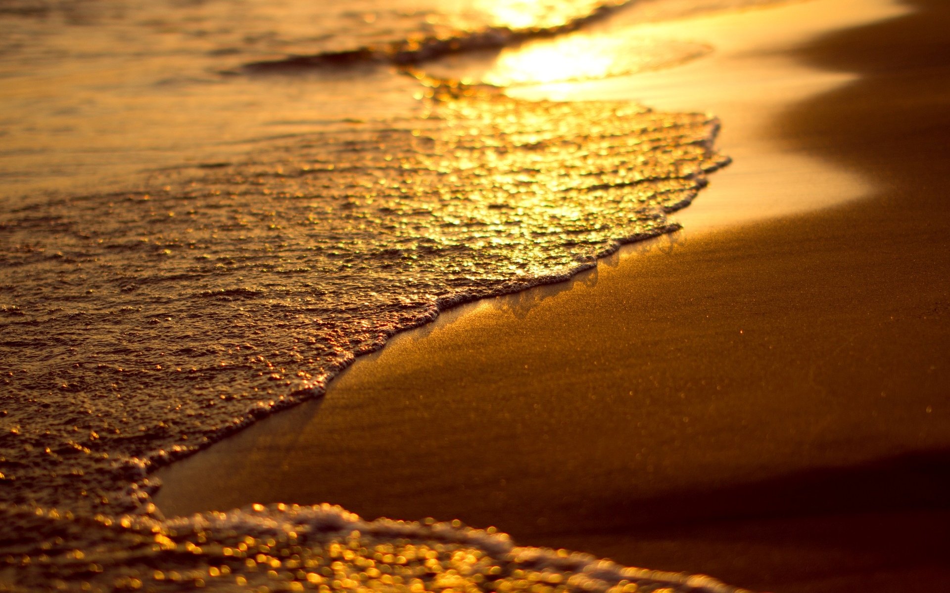 makro meer wasser welle abend strand sand sonnenuntergang hintergrund tapete widescreen vollbild widescreen