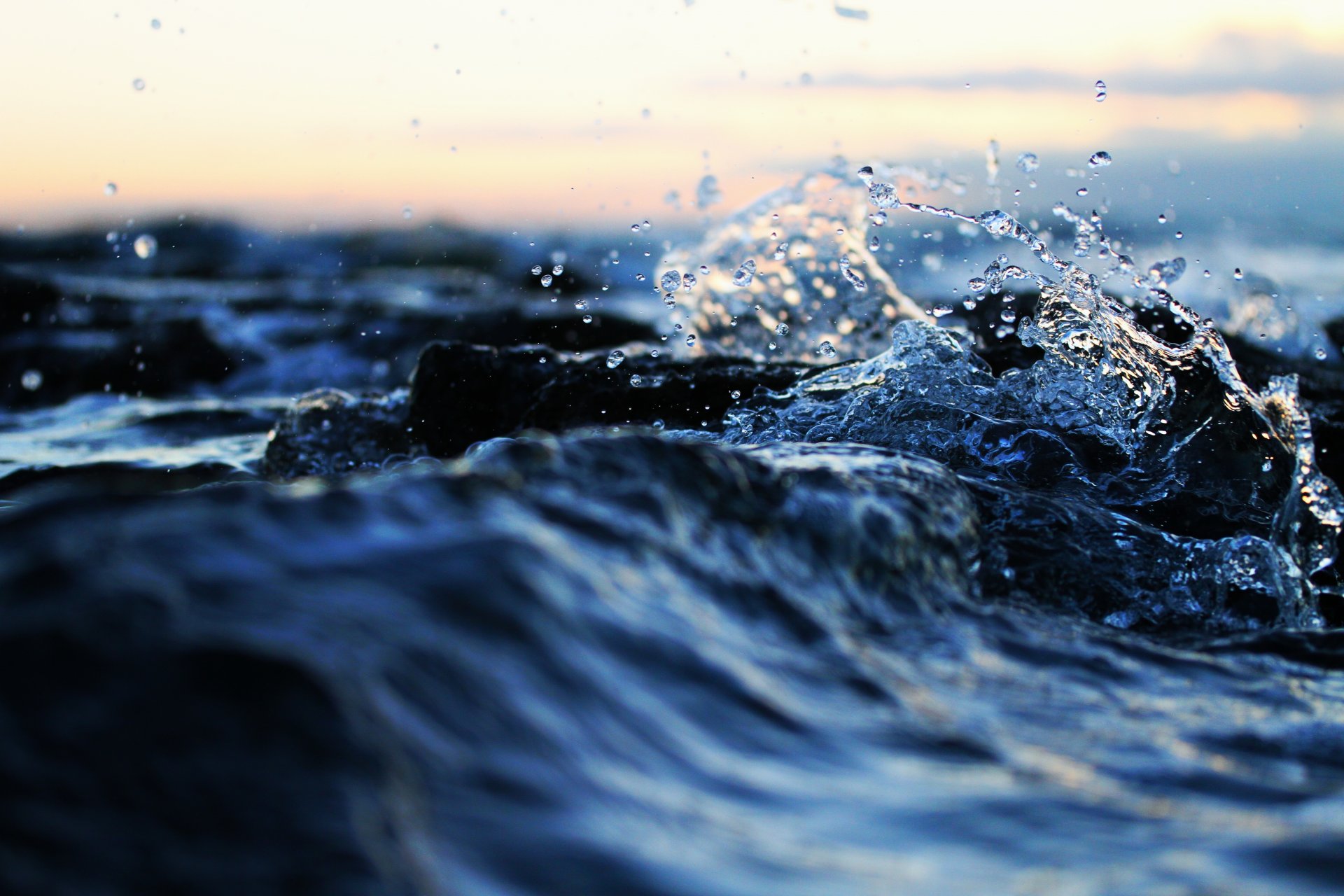 blue macro water