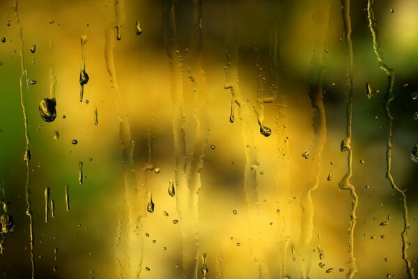 Background with drops on glass