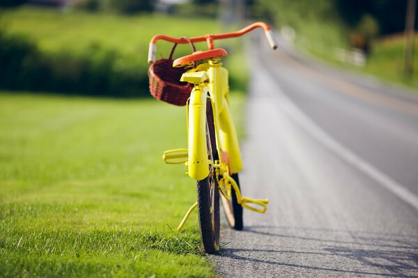 A child s bicycle left on the side of the road