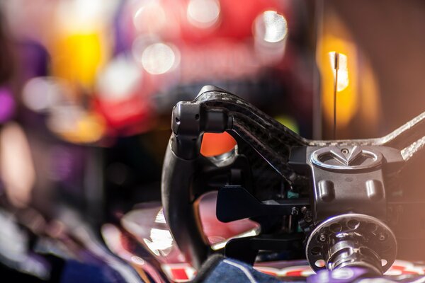 Steering wheel of the Formula 1 Infiniti macro car
