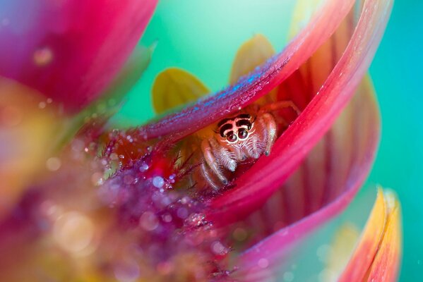 A spider caught a predatory plant