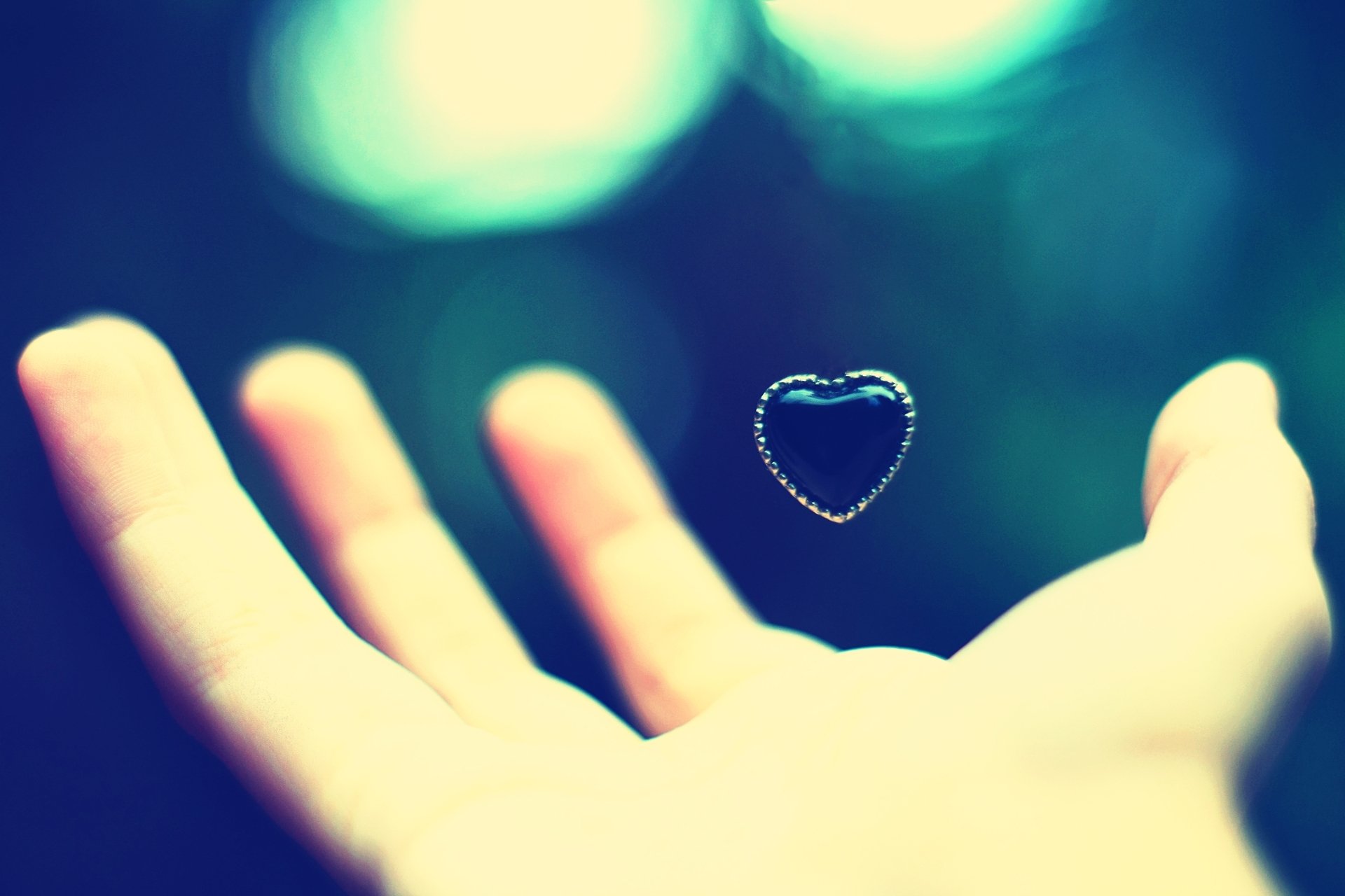 hand palm heart heart blur bokeh