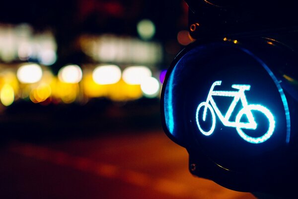 Insegna al neon con segno di bicicletta