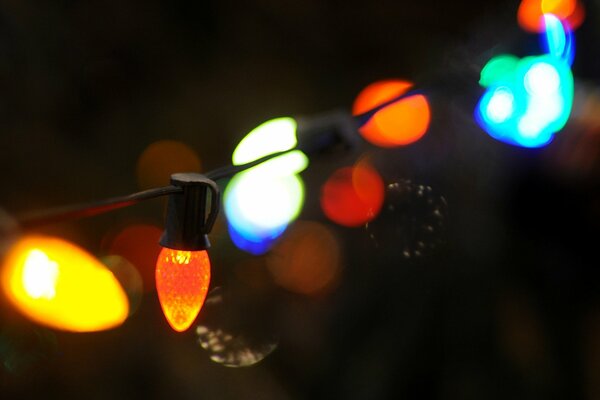 A multiplex of lights. Bright garland