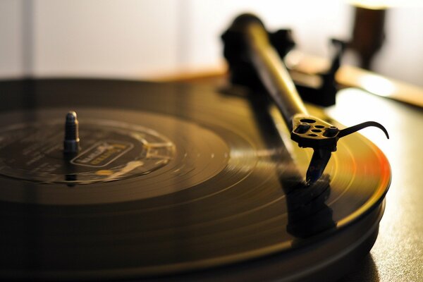 Gramophone record close-up