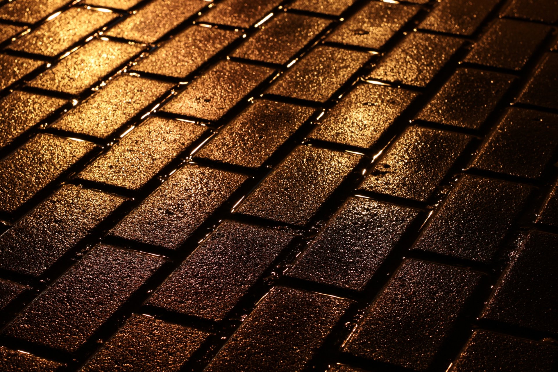 paving road stone tile light rain drop