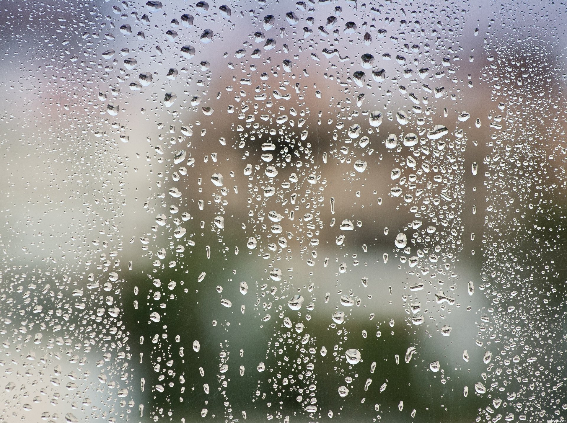 after the rain glass water drops macro