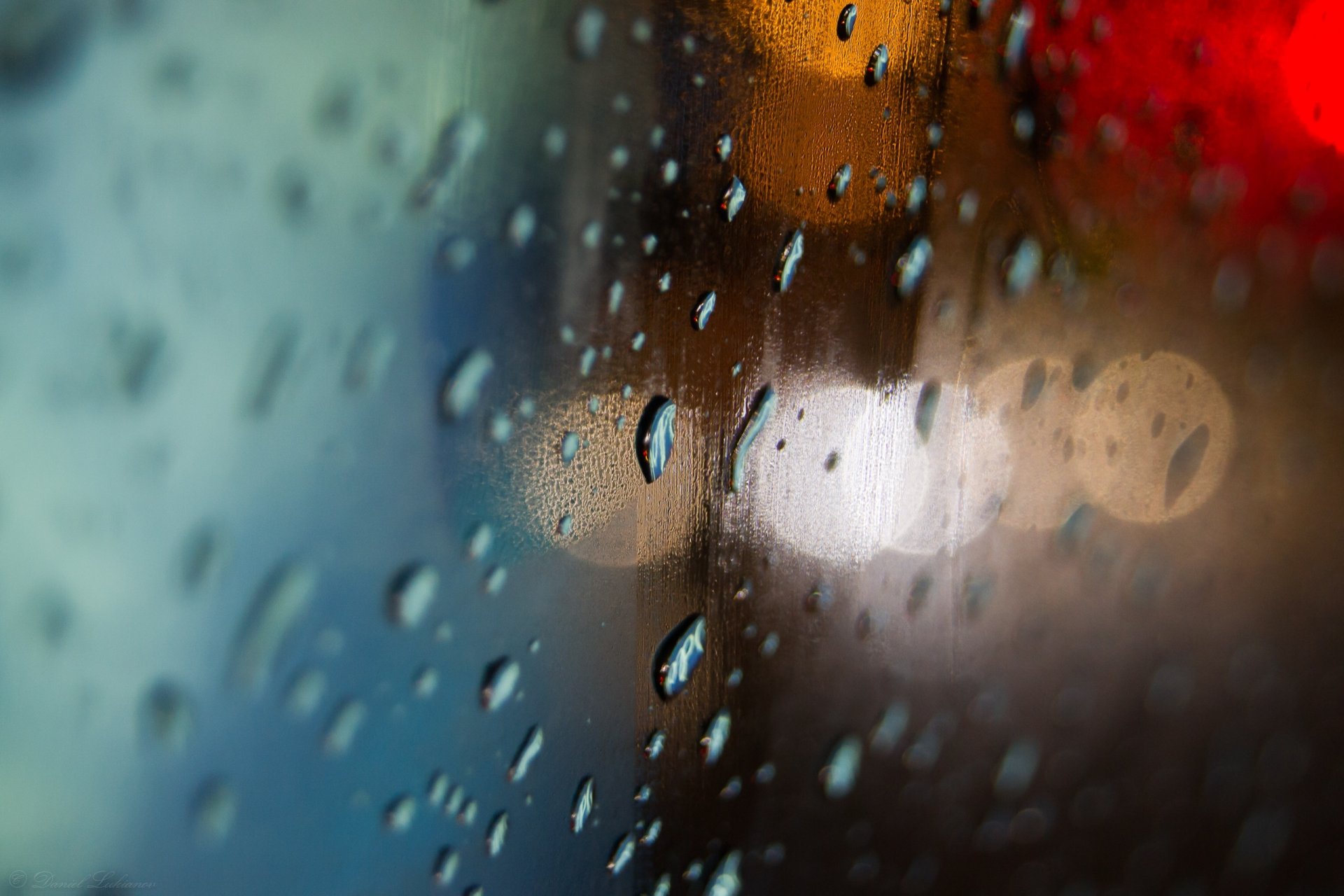 gotas agua vidrio acuarela lluvia niebla desenfoque