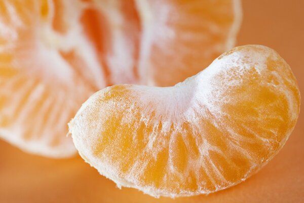 Tangerine slices close-up